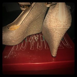 Gold Wedge Shoe